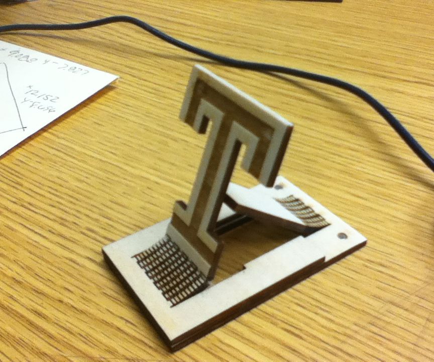 Laser Cut Temple University Phone Stand