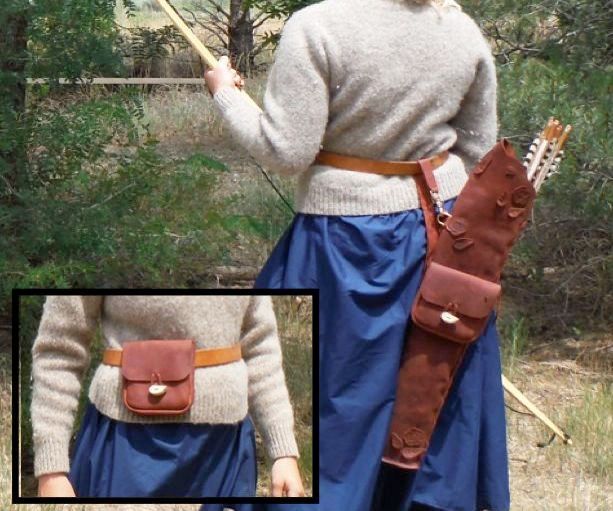 Leather Quiver and Belt Bag