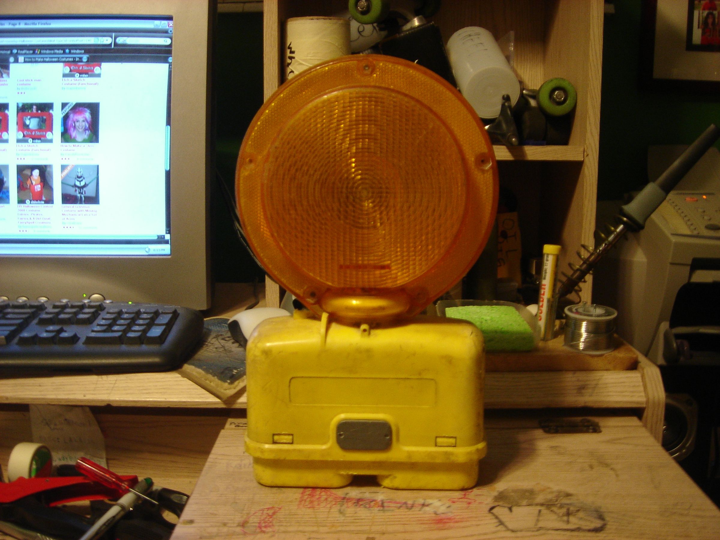 How to Make a Lamp Out of a Barricade Light