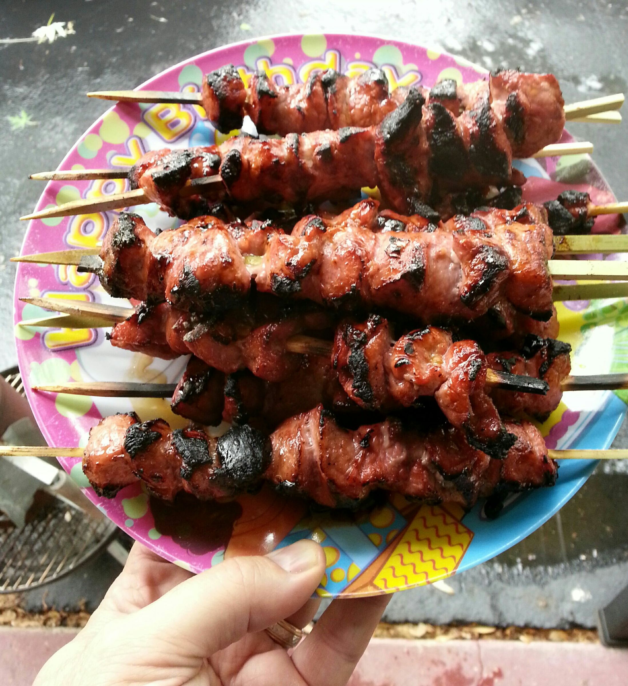 Chinese BBQ pork kabobs