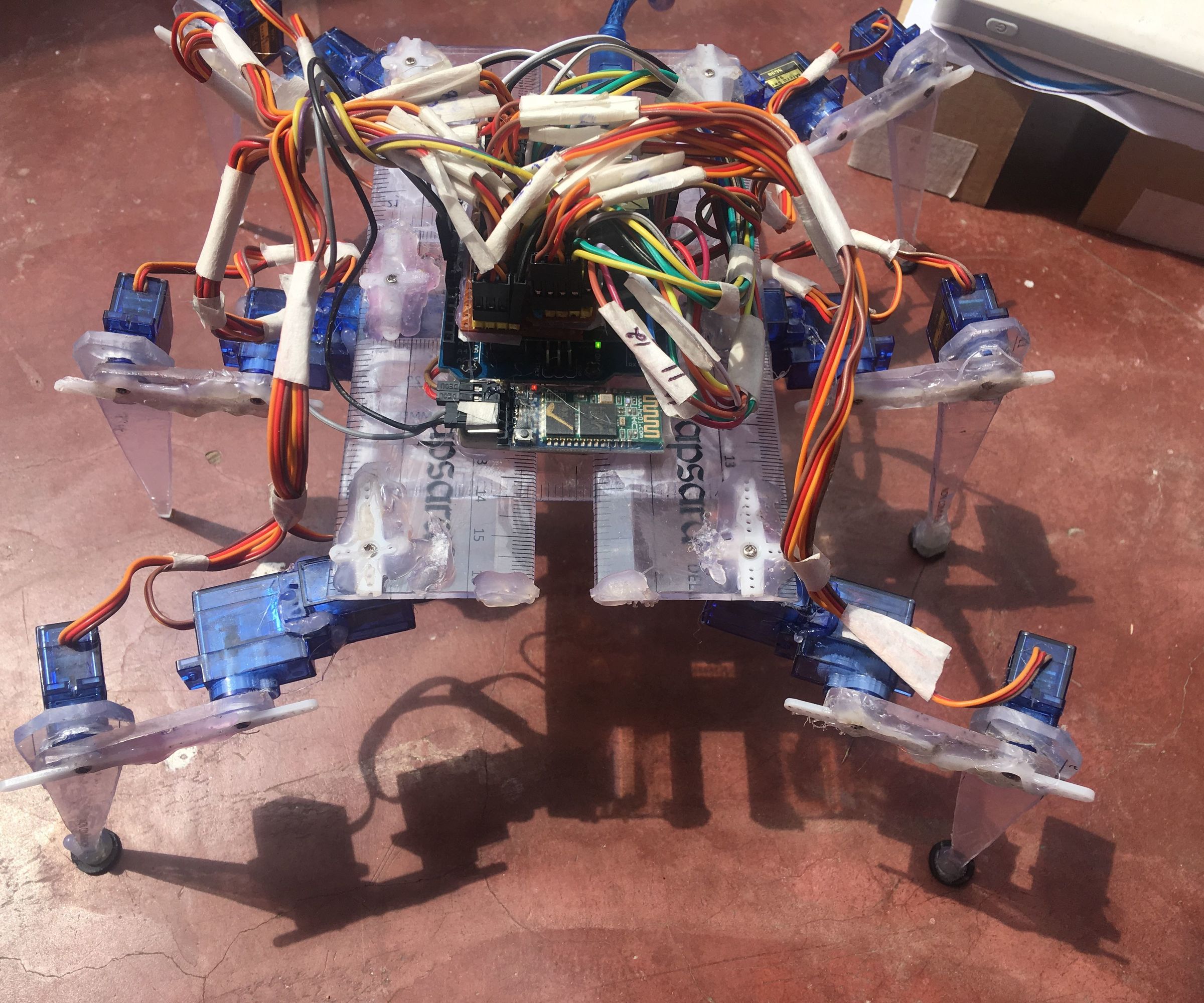Hexapod Robot With Ruler Body Parts