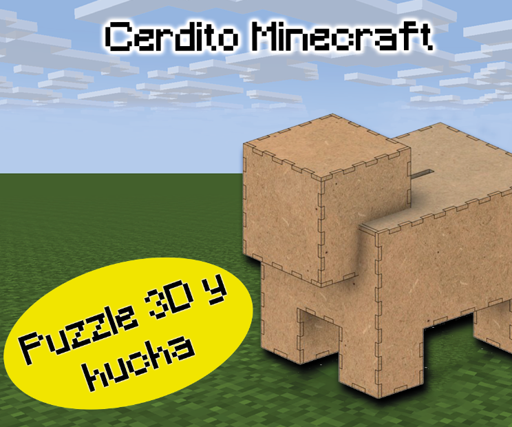Puzzle 3D Y Hucha Del Cerdito Minecraft Con Fusion 360 Para Corte Laser