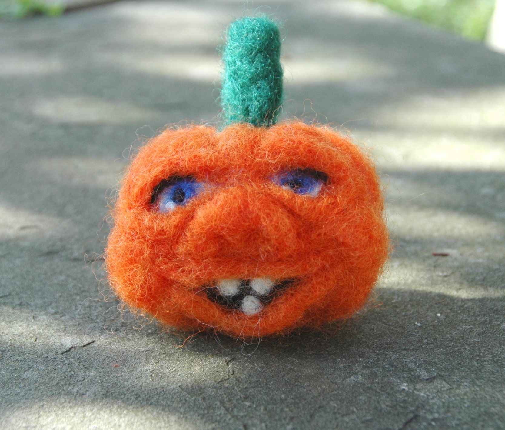 Felted Pumpkin With Personality