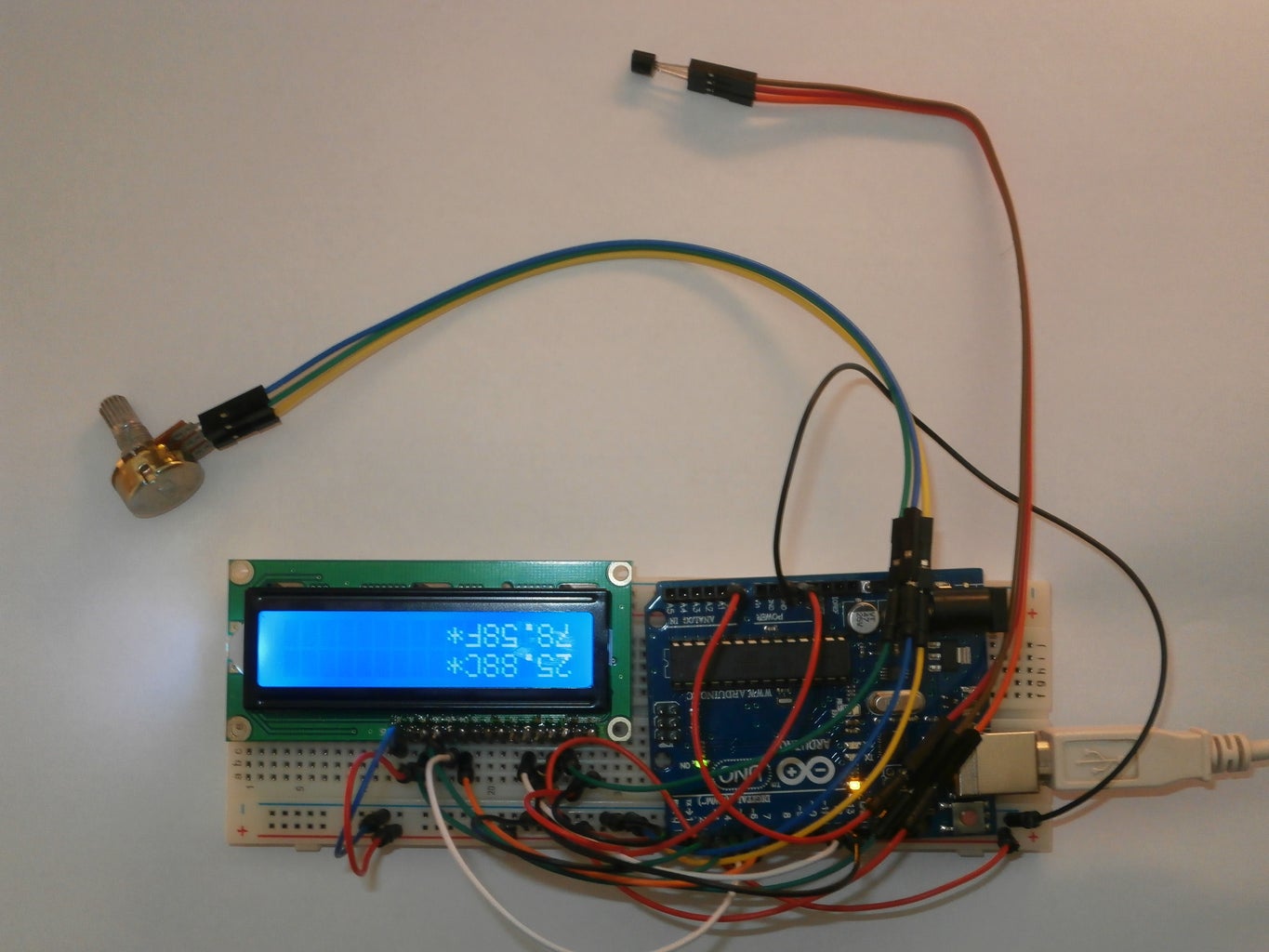 Making LCD Thermometer With Arduino and LM35/36 : 3 Steps (with ... Circuit Diagram