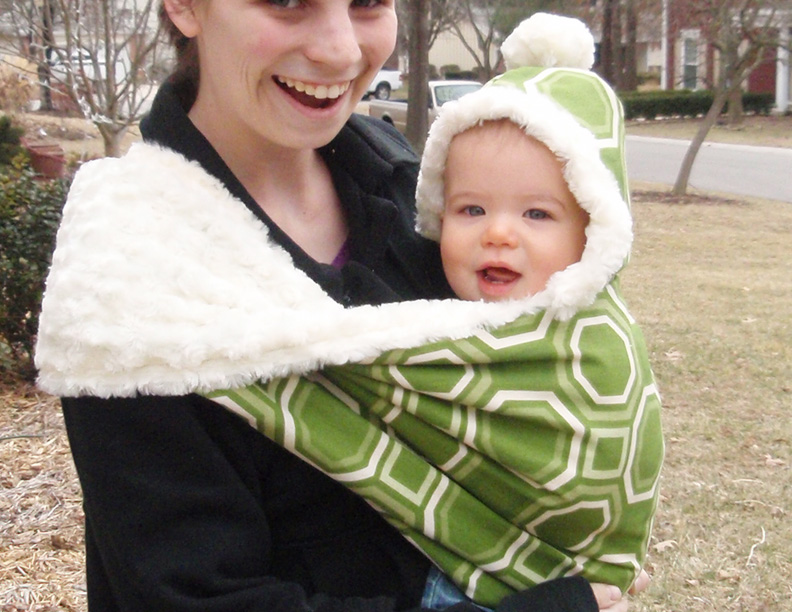 The Fox Hole, a Hooded Winter Baby Sling