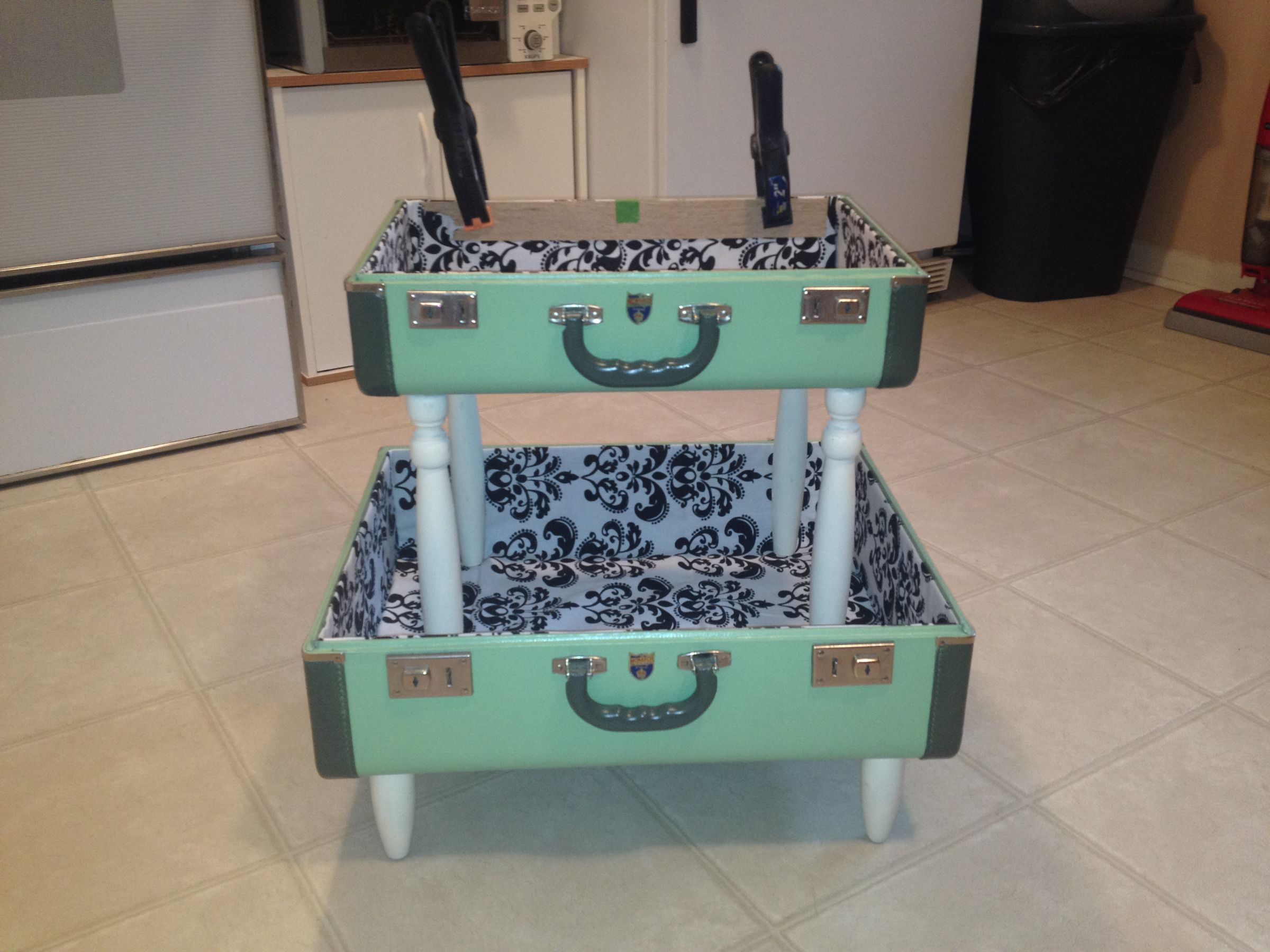 Cat Bunk Beds With Old Suitcases