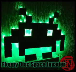 Floppy Disc Space Invader Wall Deco