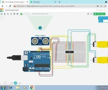 Obstacle Avoiding Robot - TinkerCAD Simulation