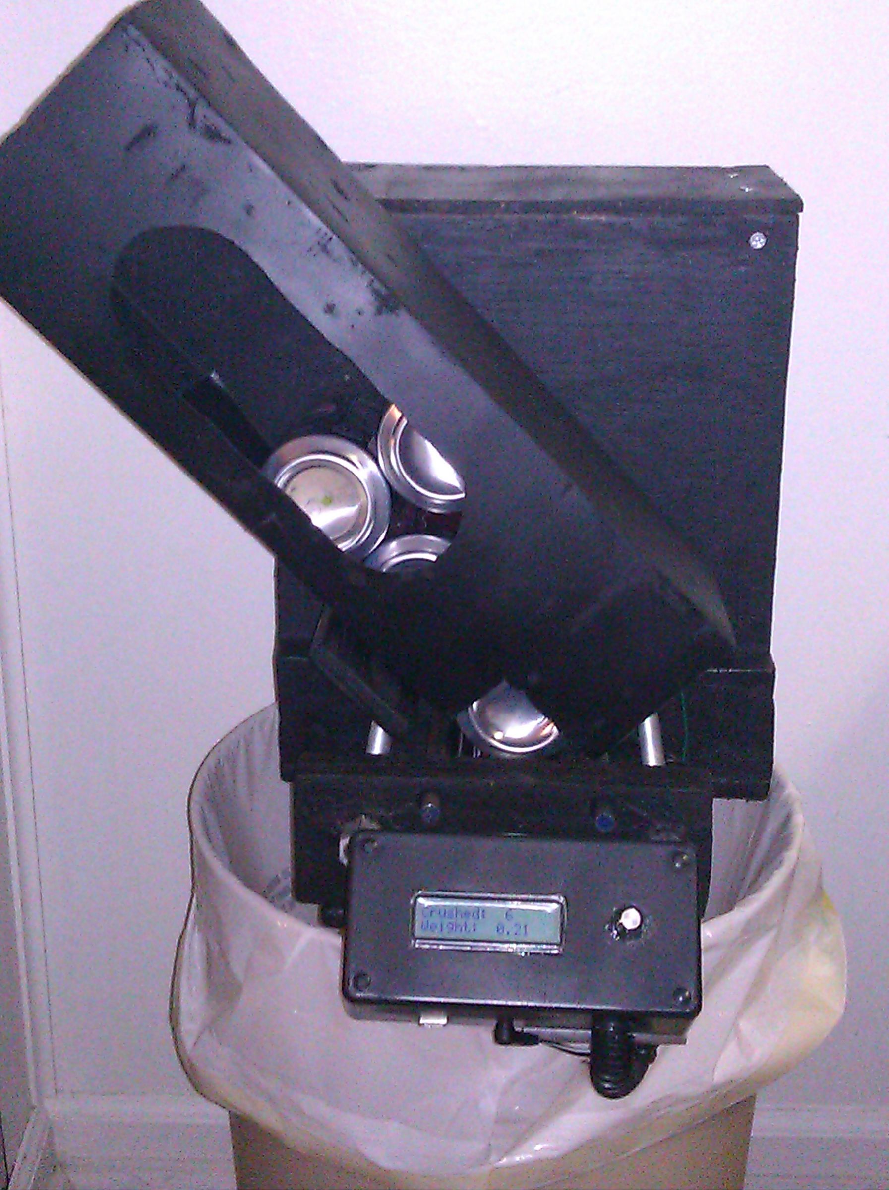 Arduino Controlled Can Crusher With LCD Readout.