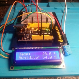 Arduino Nano: DHT11 Temperature and Humidity I2C 2 X 16 LCD Display ...