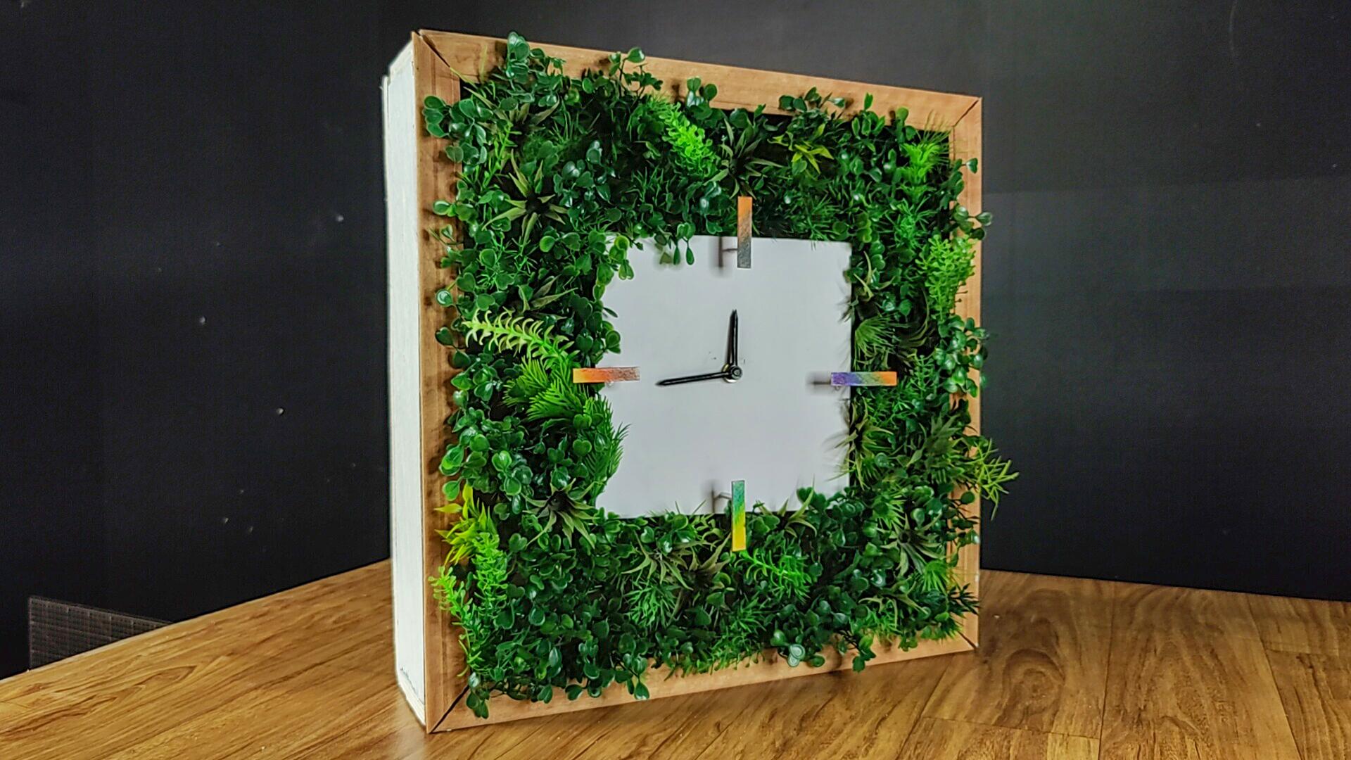 Handmade Large Wooden Wall or Table Clock, Botanical Wall Art, Unique ...