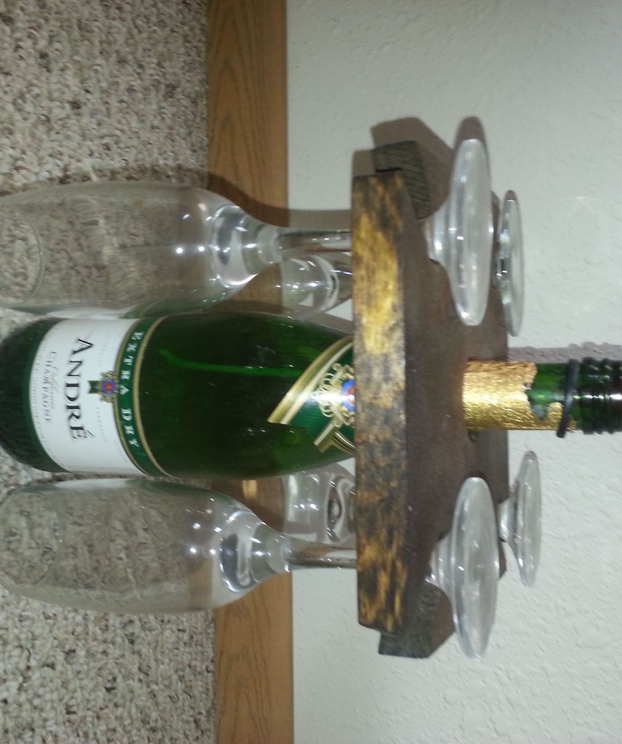 Wine Bottle and Glasses Holder
