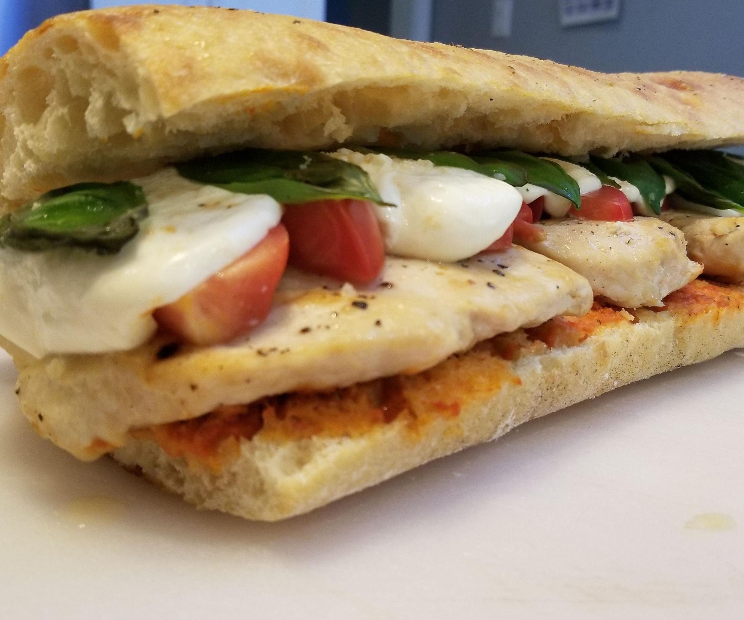 Margherita Pizza-Style Chicken Sandwich