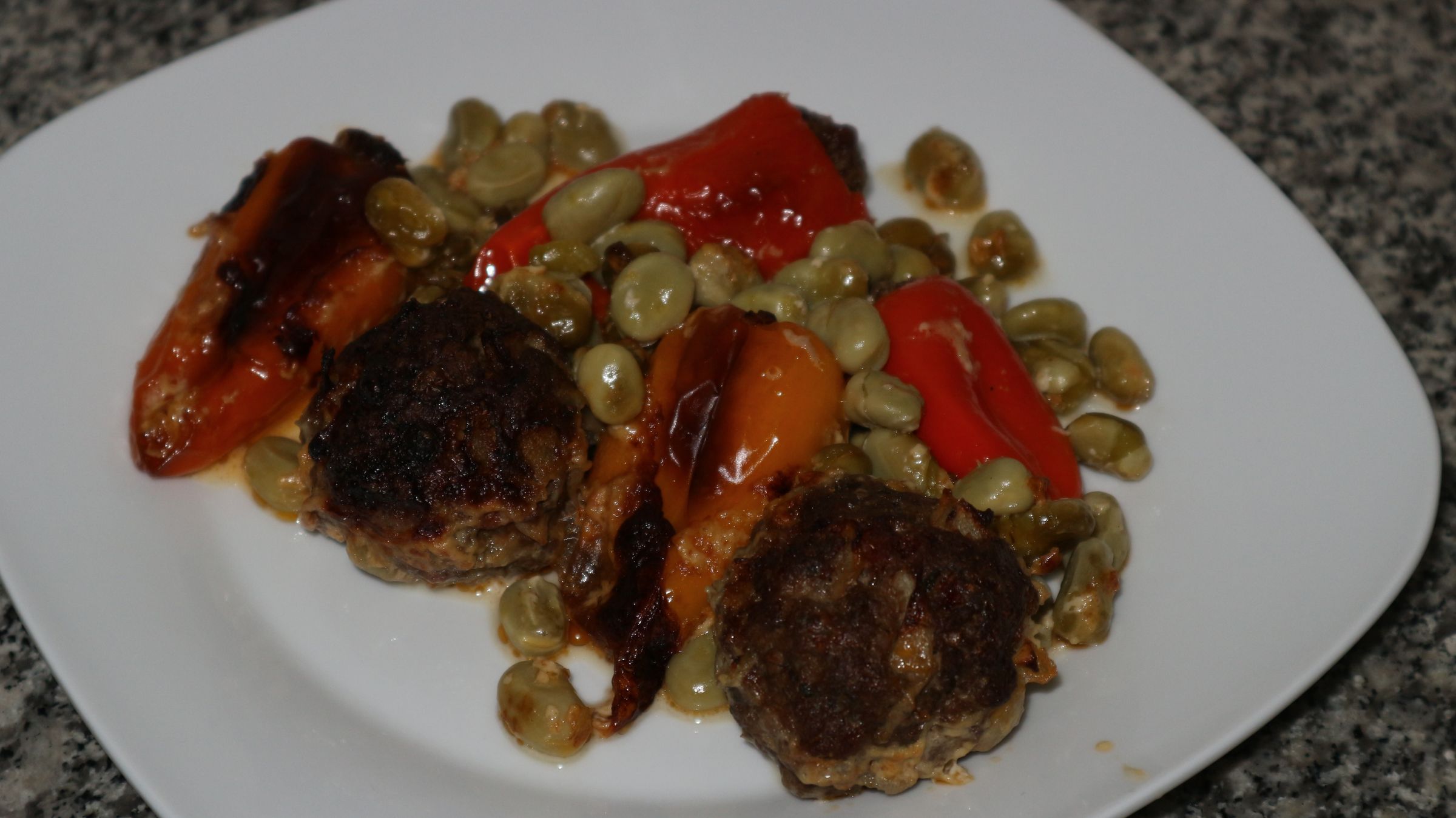 Beef Sucuk Stuffed Mini Paprika With Young Big Beans Recipe 