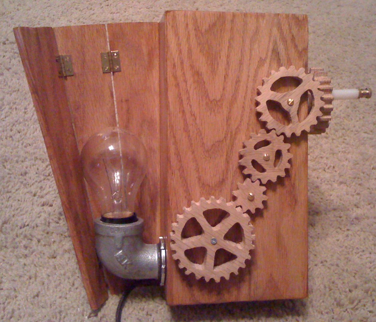 Wooden Lamp - Steam Punk Style
