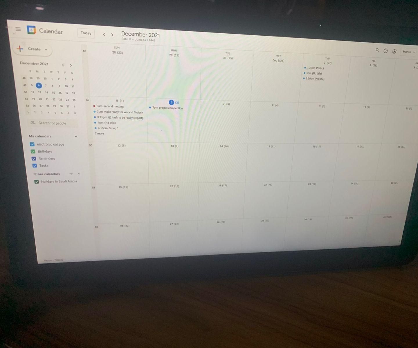 Raspberry Pi4 15.6-inch IPS HDMI Touch Screen Google Calendar