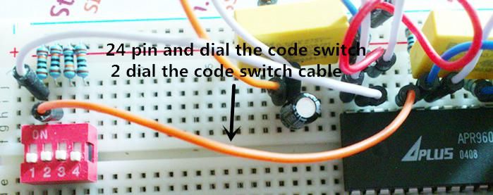 Connect the Pins of APR9600 to the Dials of Dip Switch
