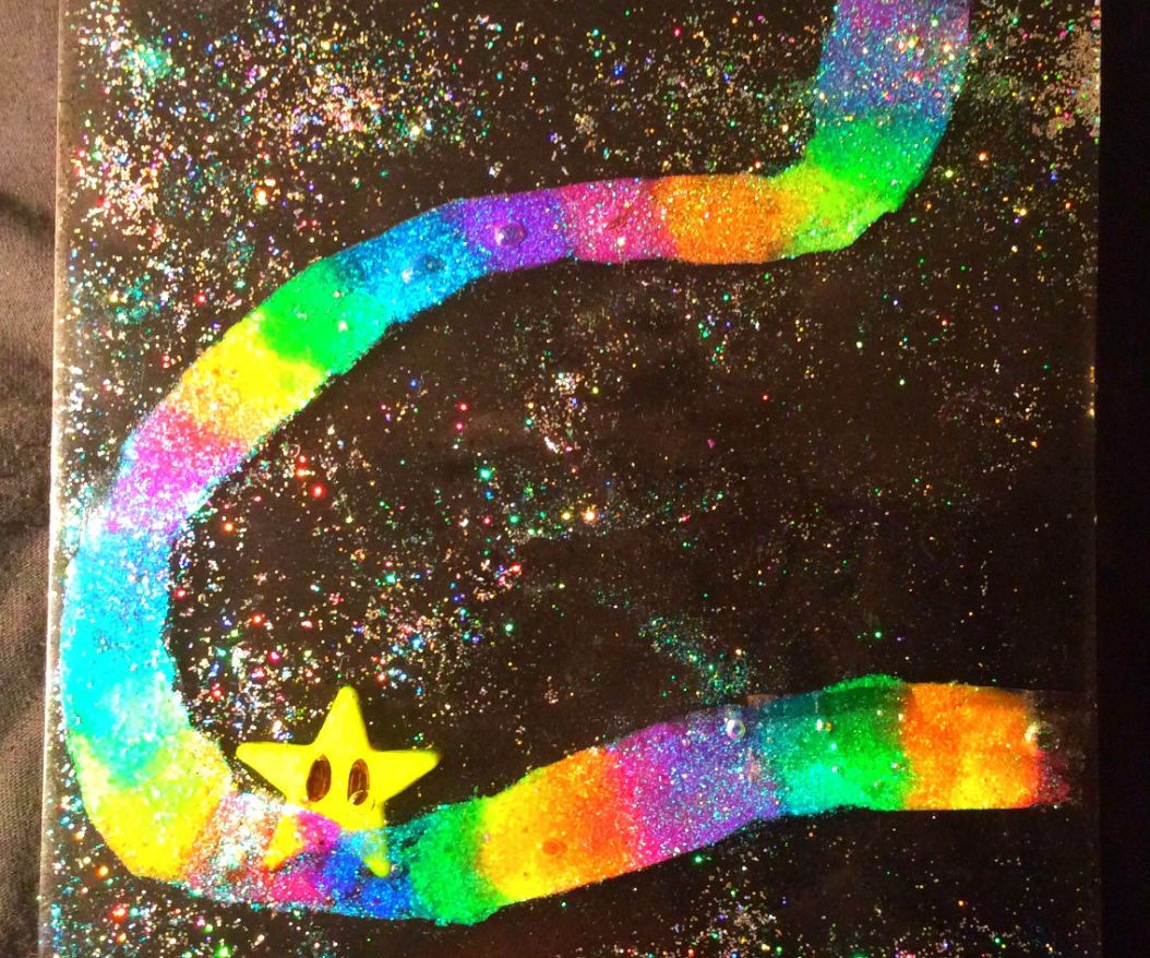 Rainbow Road Resin Tile Art