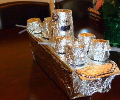 Epic Battleship Out of Kitchen Supplies