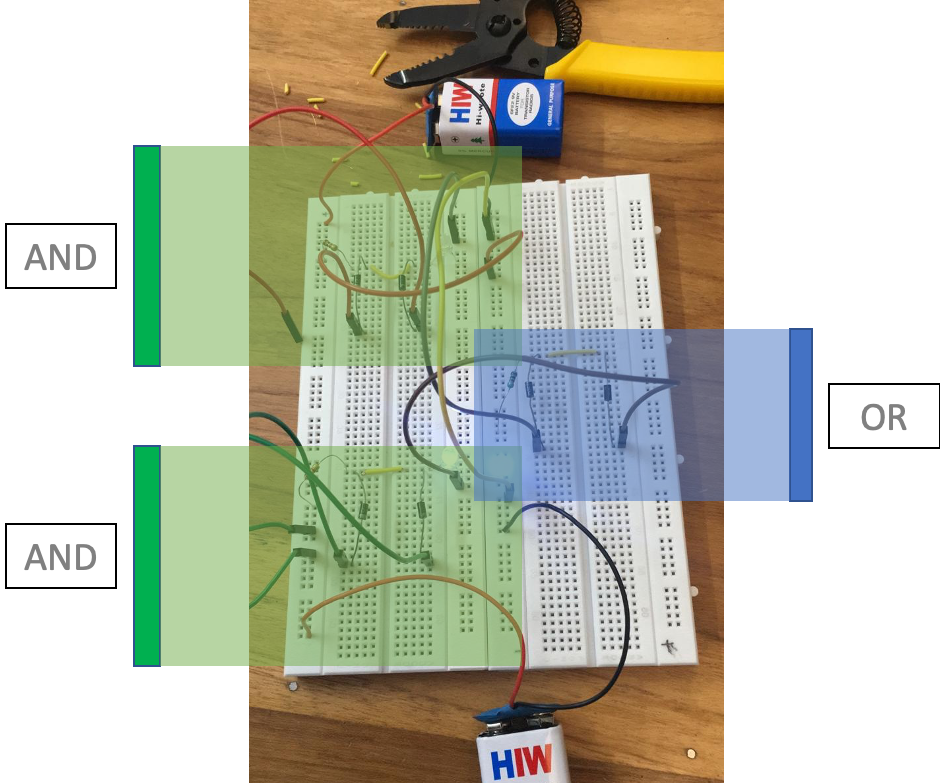 Logic Gates Using Transistors and Diodes