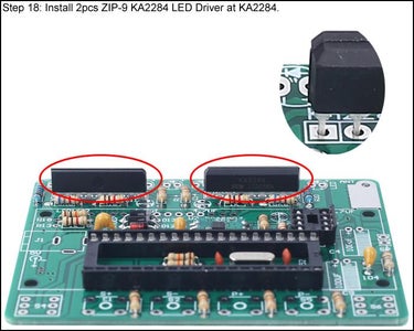 Install 2pcs ZIP-9 KA2284 LED Driver at KA2284