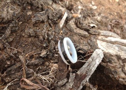 PVC Ring With Stone Inlay.