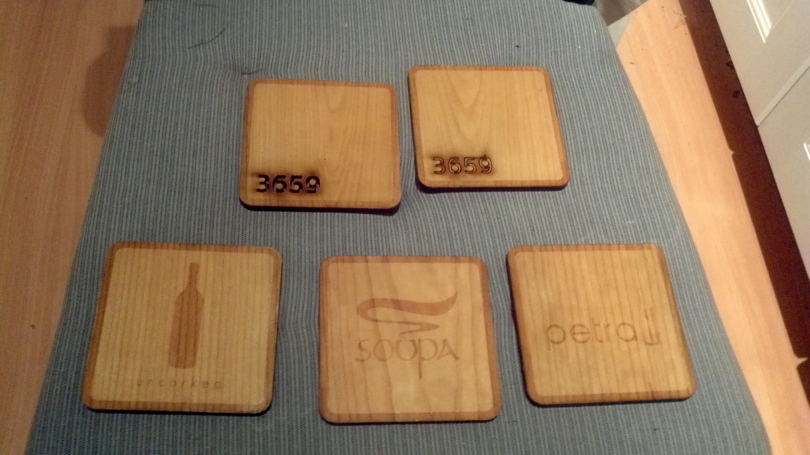 Laser Etched Wood Coasters