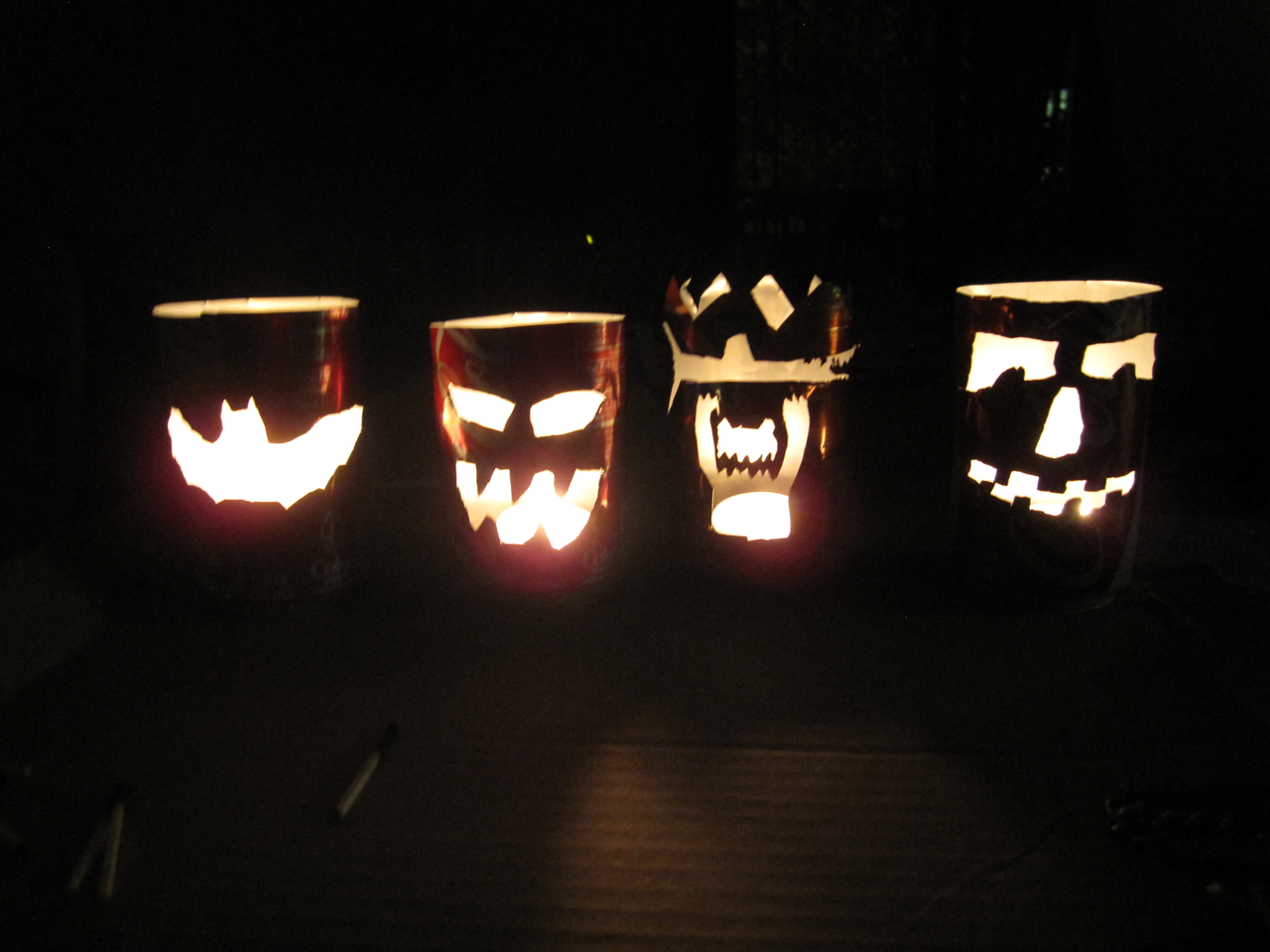 Pumpcans (Pop Can Jack-O-Lanterns)