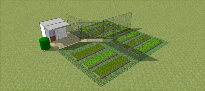 Fully-enclosed Crop-rotation Veggie Garden