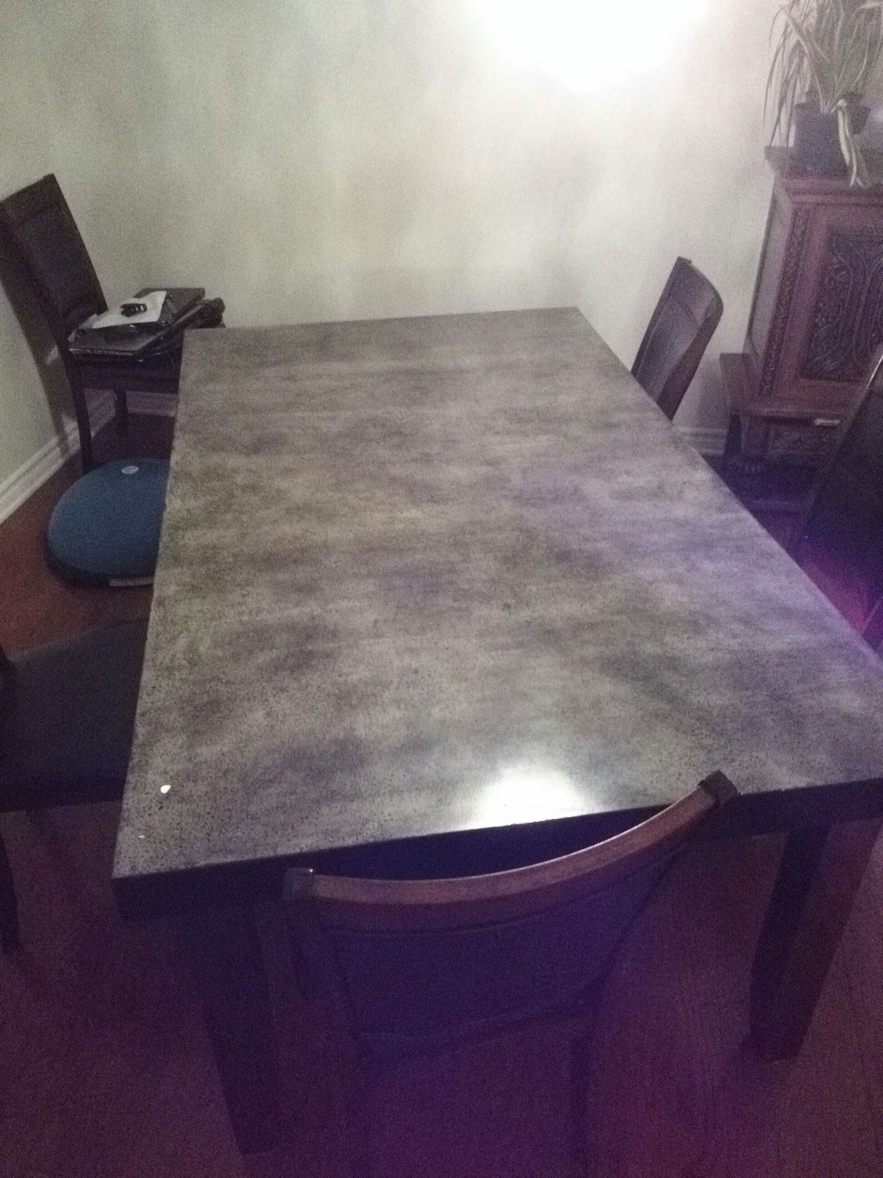 Extreme Table Top Makeover Pour in Place Concrete Table