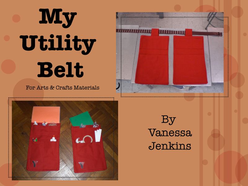 Utility Belt for Arts and Crafts Materials 