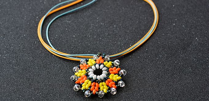 Pandahall Tutorial - How to Make a 2-Hole Seed Bead Flower Pendant