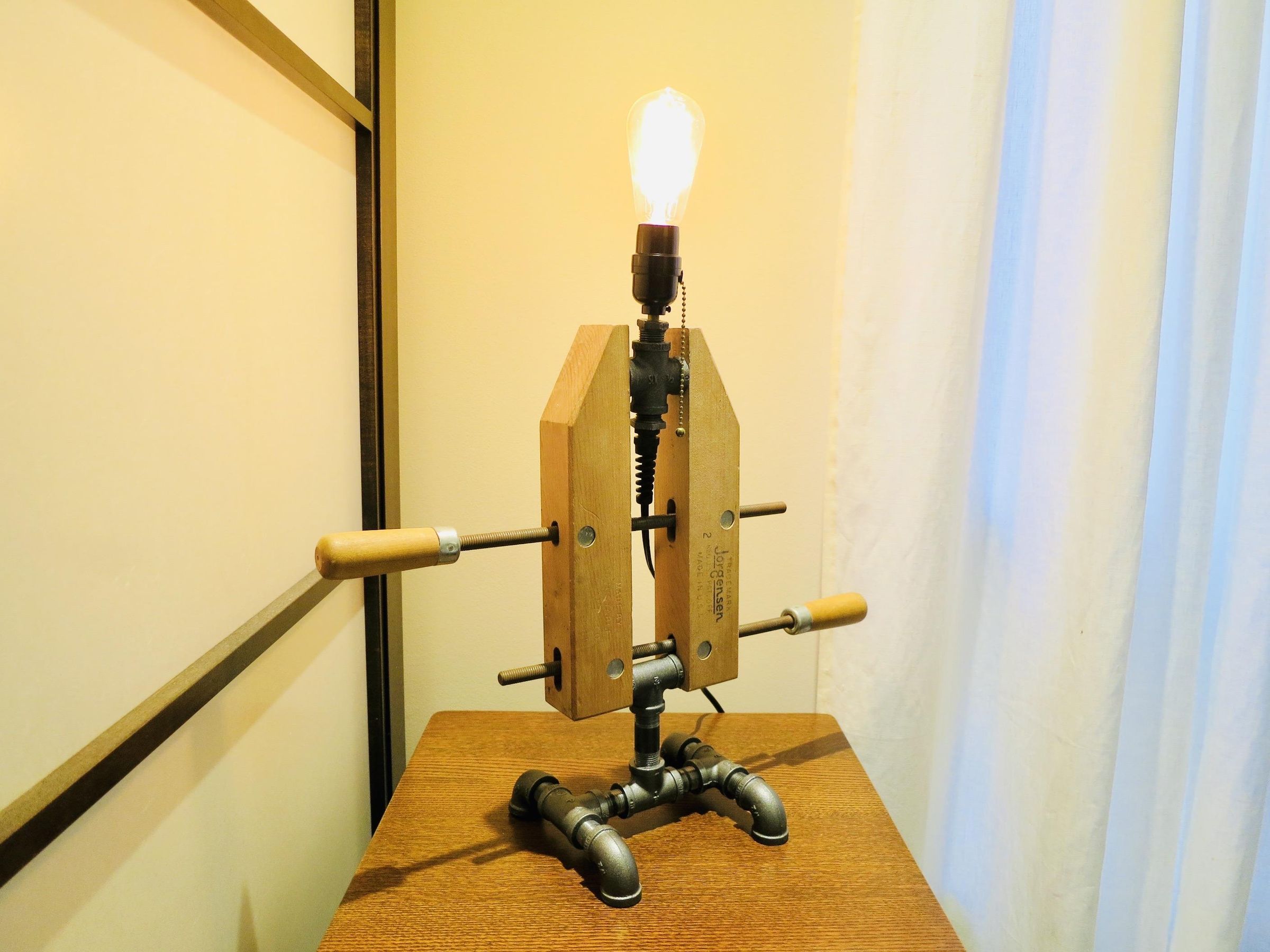 Wood Clamp Pipe Lamp 7 Steps (with Pictures) Instructables