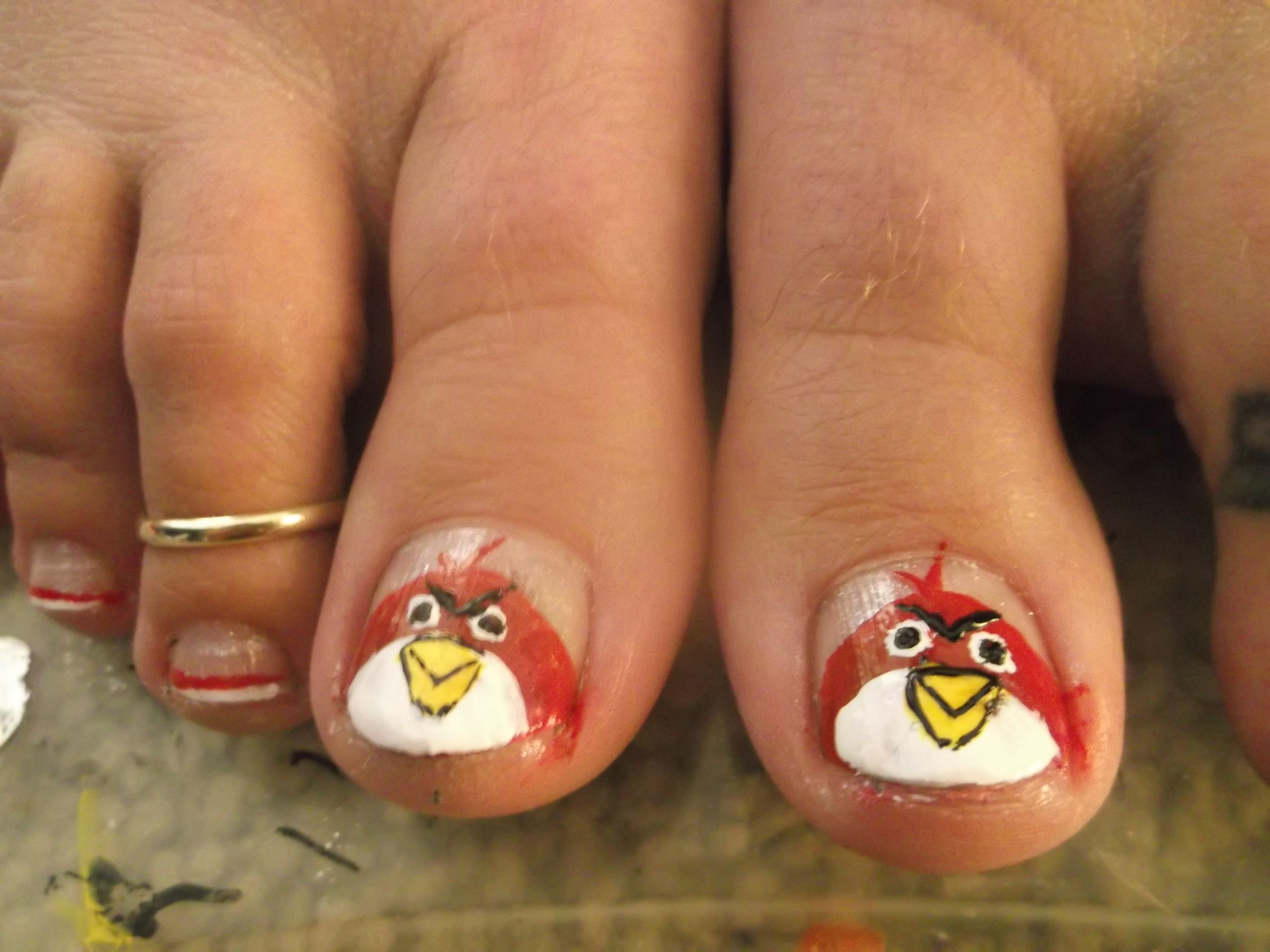 Angry Bird French Tips