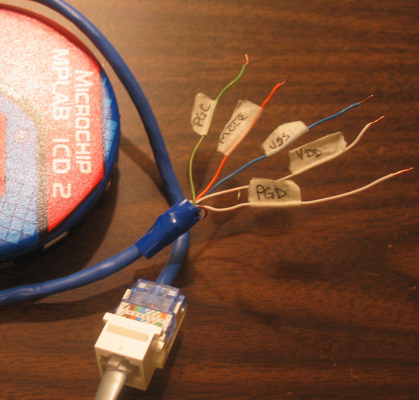 RJ45 Wiring Harness for Microchip's ICD2