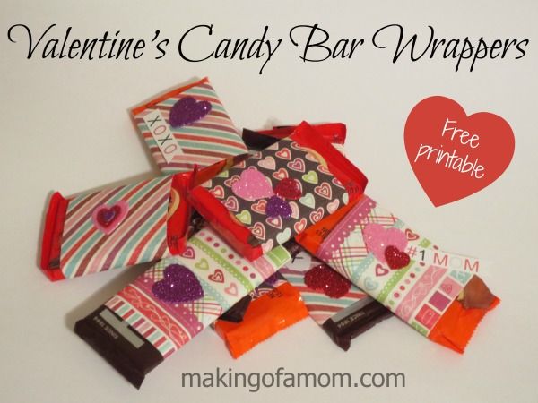 Valentine's Candy Bar Wrappers