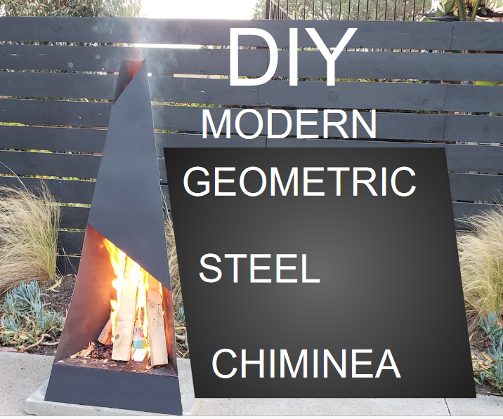 Modern Geometric Steel Chiminea 