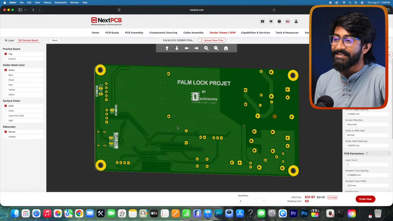 Custom PCB ของ Palm Vein Door Lock