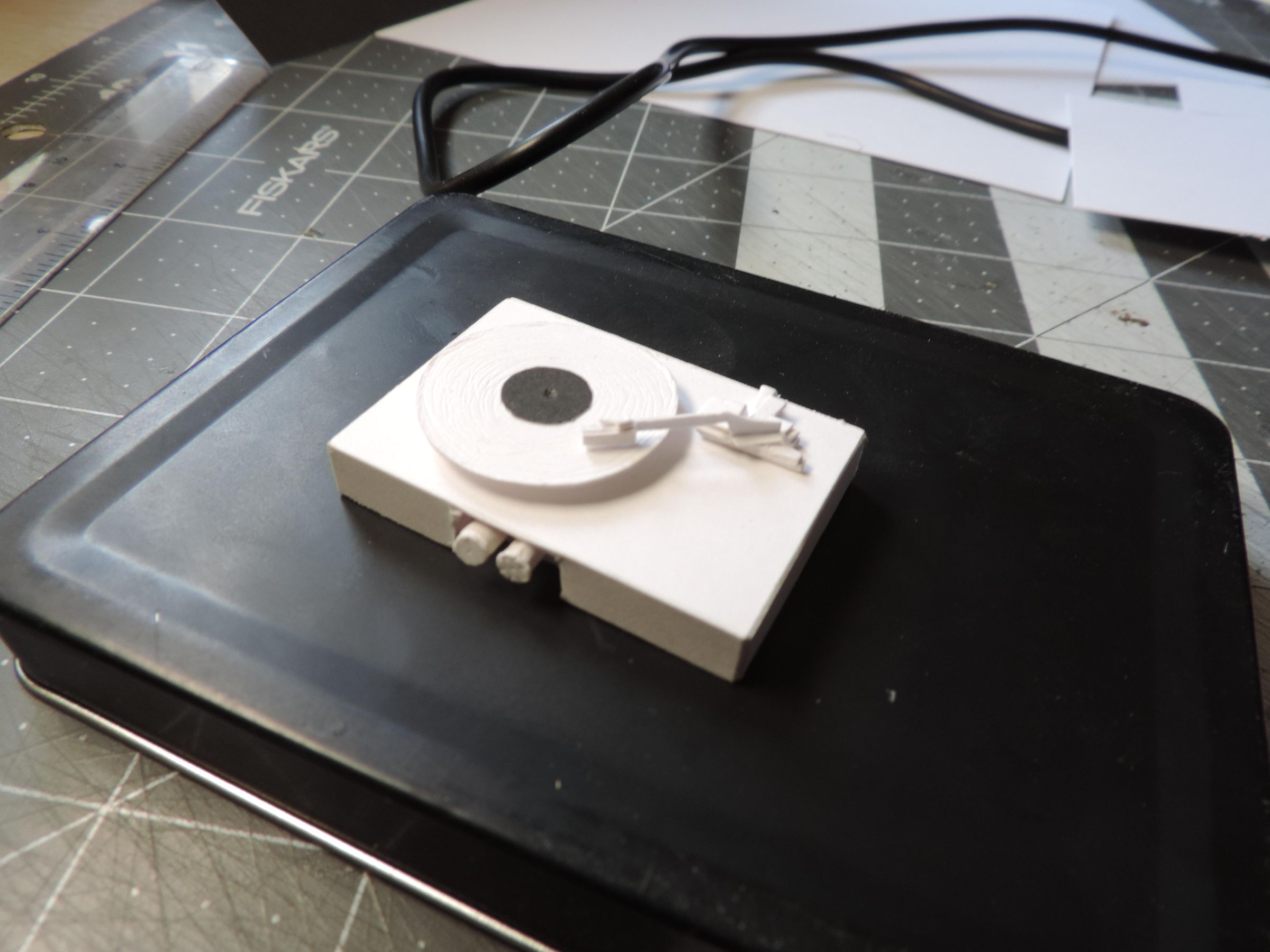 Vinyl Player & Headphones for Miniature Dollhouses Audio Themed Craft's