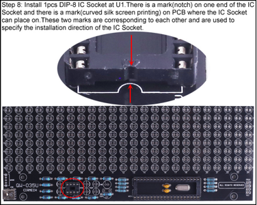 Install 1pcs DIP-8 IC Socket at U1