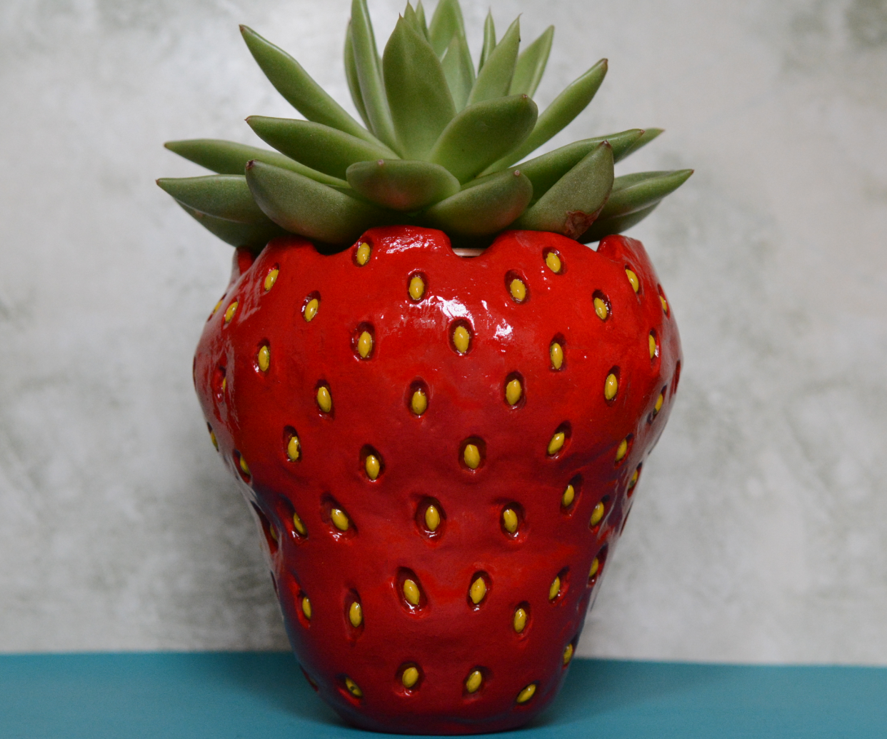 Strawberry Flower Pot Sculpted With Air Dry Clay 