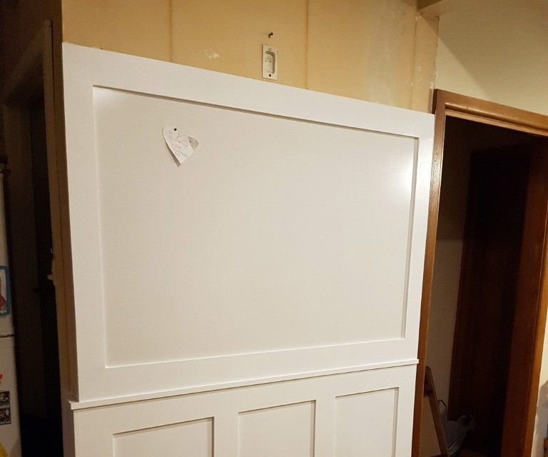 Wainscoting a Small Kitchen Wall (With Magnetic Board)