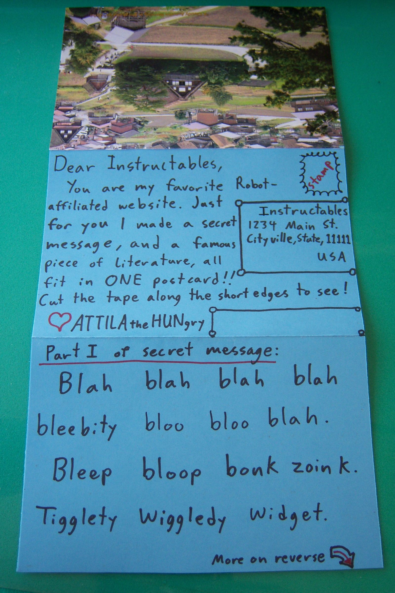 Send a Postcard/Letter Hybrid