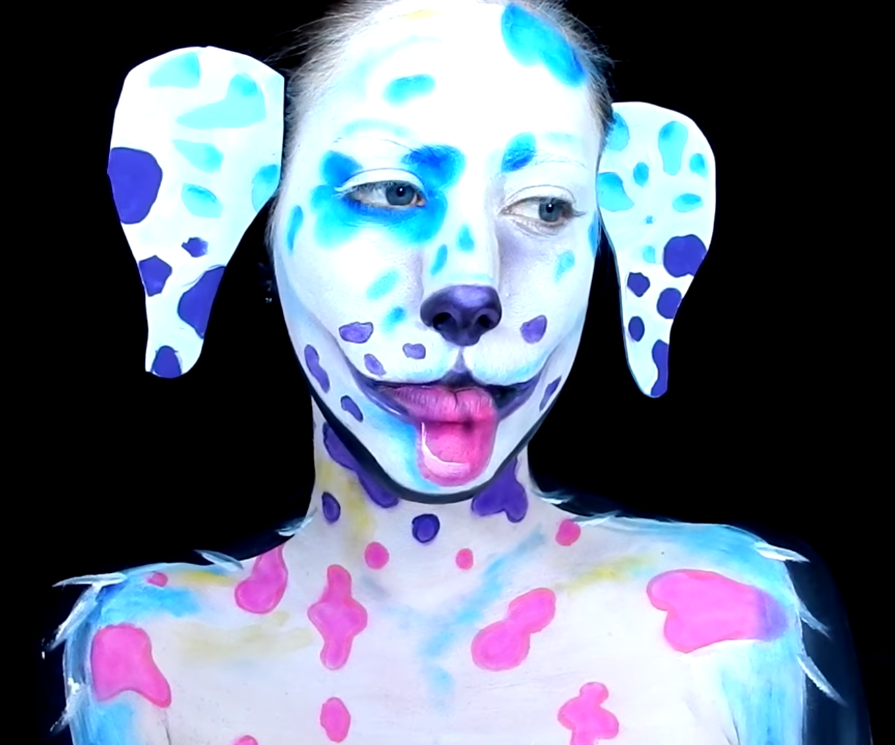 Lisa Frank Rainbow Dog Body Paint