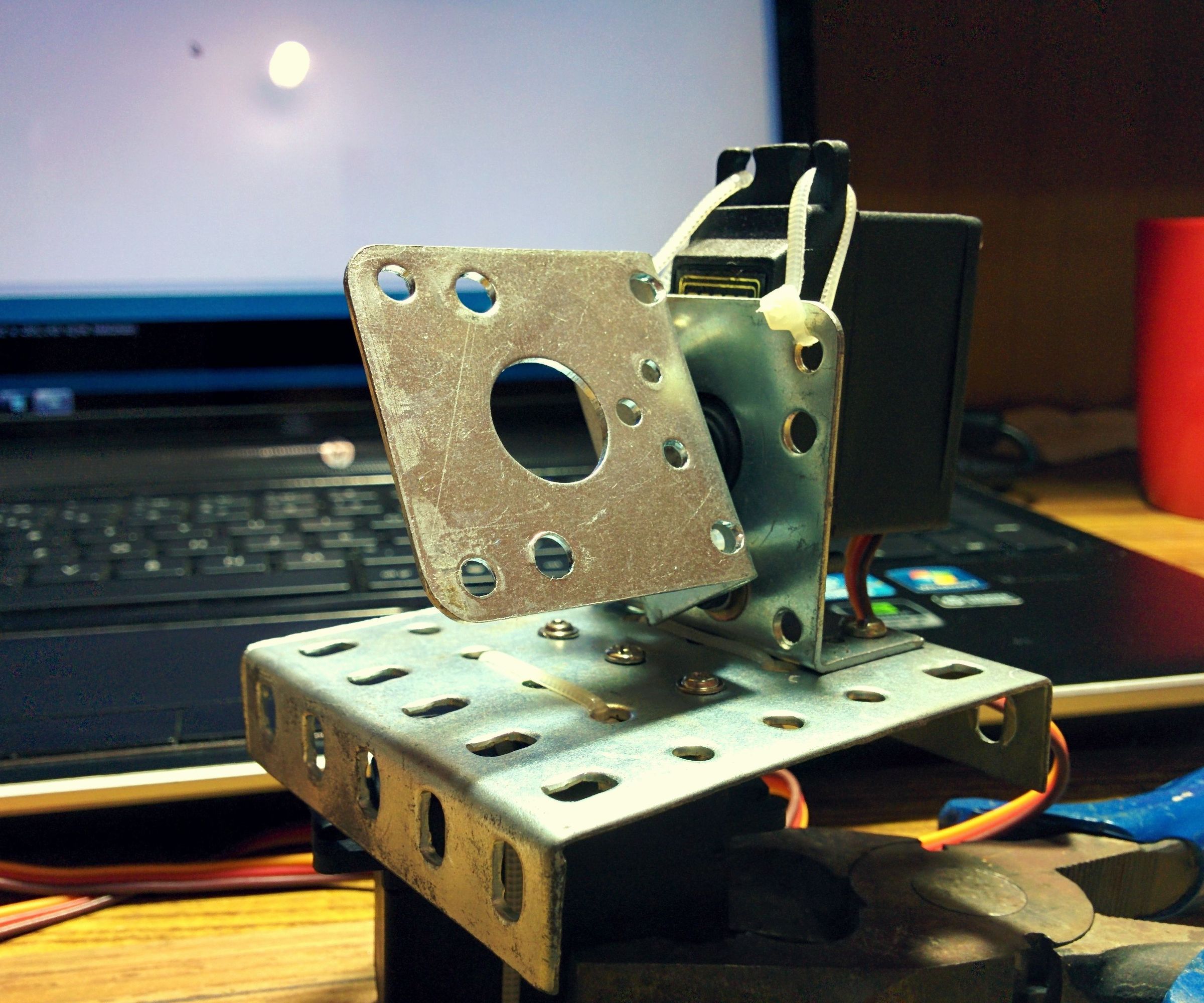 Controlling Pan and tilt mechanism via Infra red (IR) TV Remote.