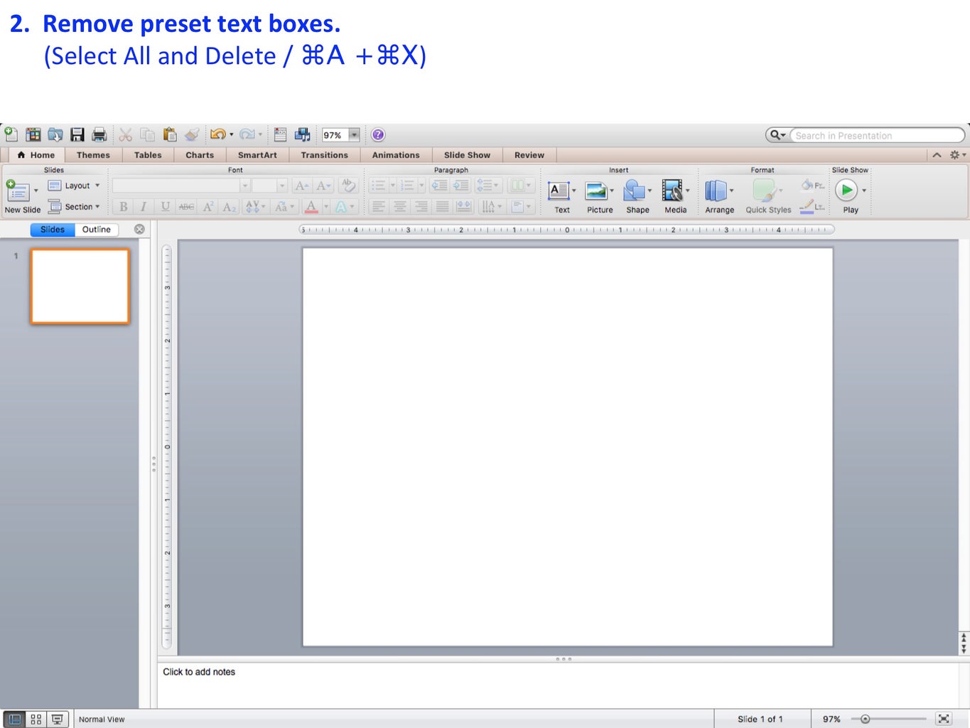 2d animation powerpoint presentation Remove Preset Text Boxes.