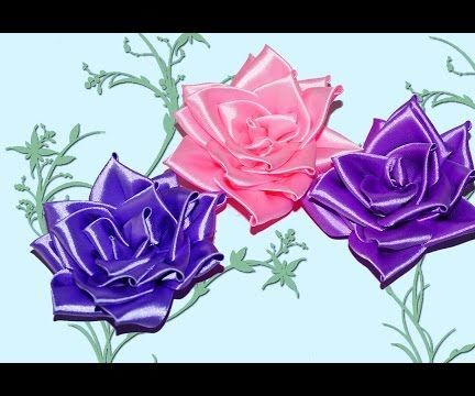 DIY Crafts Ribbon Flowers How to Make: Rose From Satin Ribbon / Tutorial / DIY Beauty and Easy.