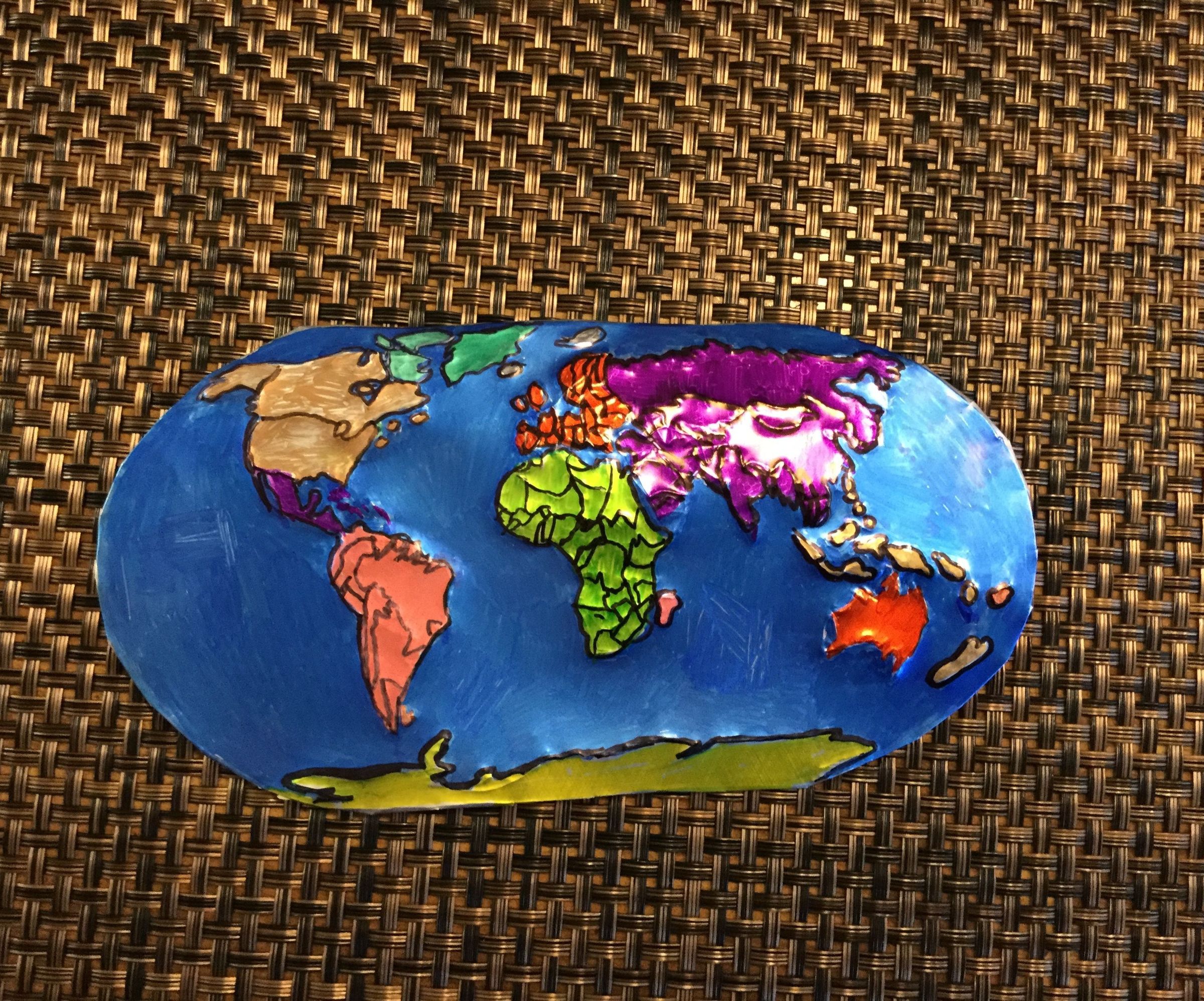 Tin Art Map of the World