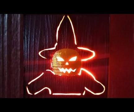 How to Make Backlit Pallet Halloween Pumpkin Wall Art