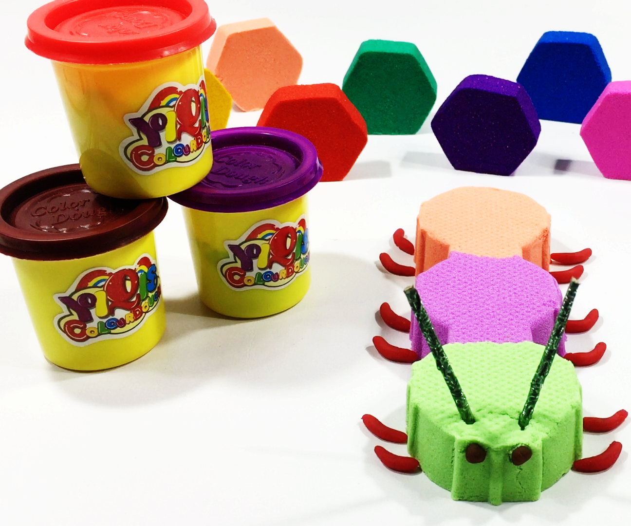 How to Make Kinetic Sand Animal | Learn Colors for Kids - Play Doh